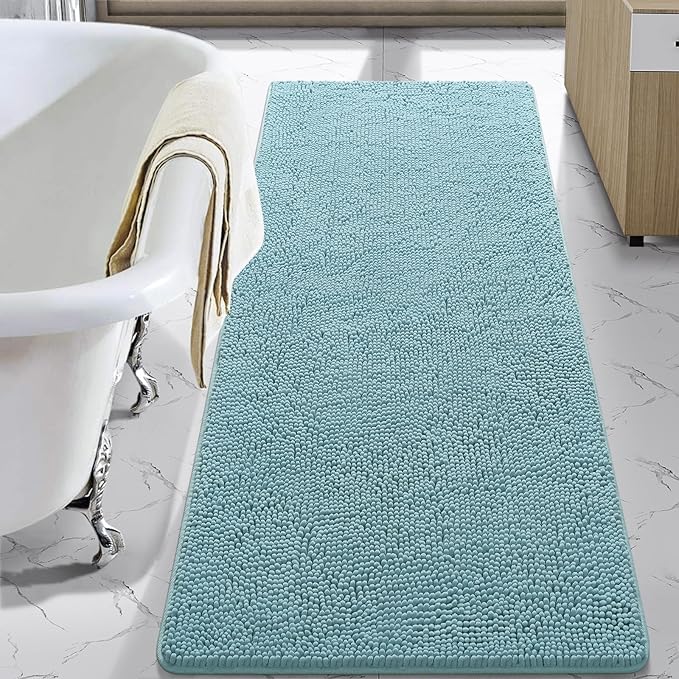 LOCHAS Luxury Bathroom Rug Shaggy Bath Mat 24 x 70 Inch, Washable Non Slip Bath by LOCHAS
