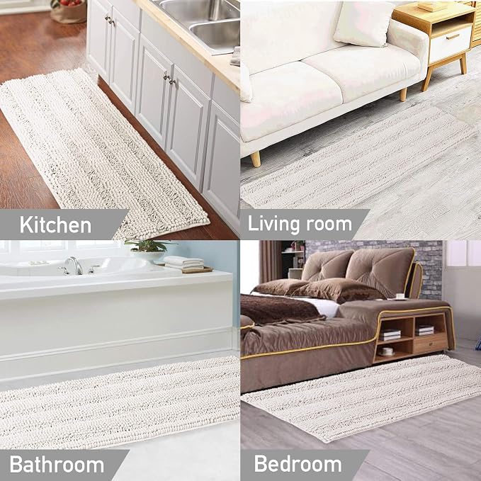 Turquoize Non Slip Shaggy Chenille Microfibers Bathroom Rug Bath Room Mat Extra - Image 6
