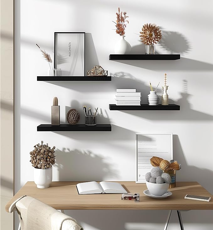 PHPH Wood Floating Shelves for Wall, Wooden Wall Shelves for Bedroom - Image 3