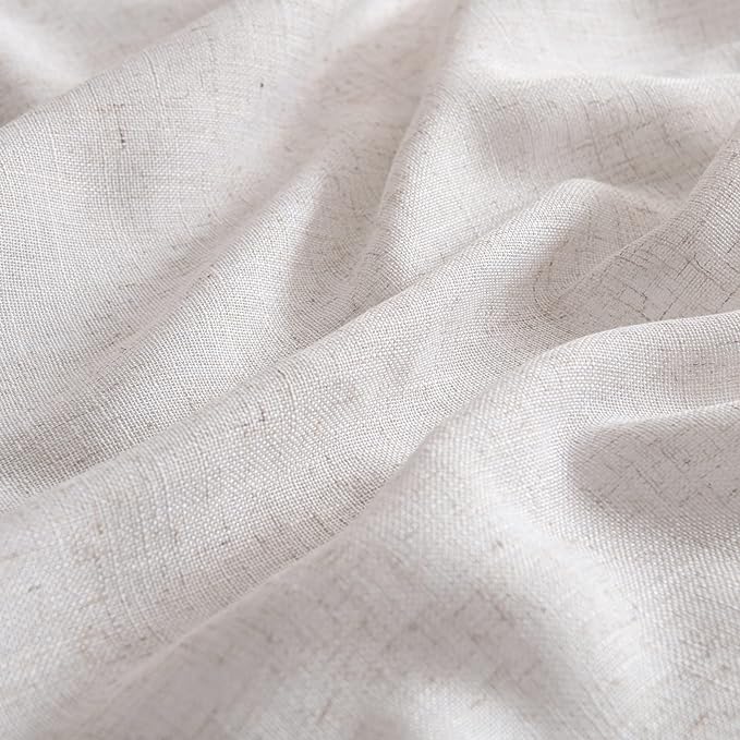 MIULEE White Linen Curtains 54 Inch Length 2 Panels - Image 4