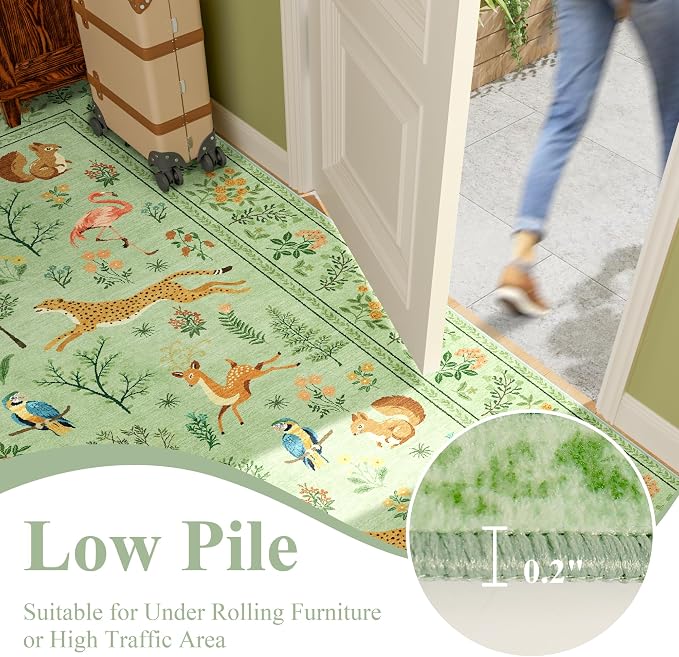 DUKINO 6x9 Rug, Washable Animal Living Room Rug - Image 6