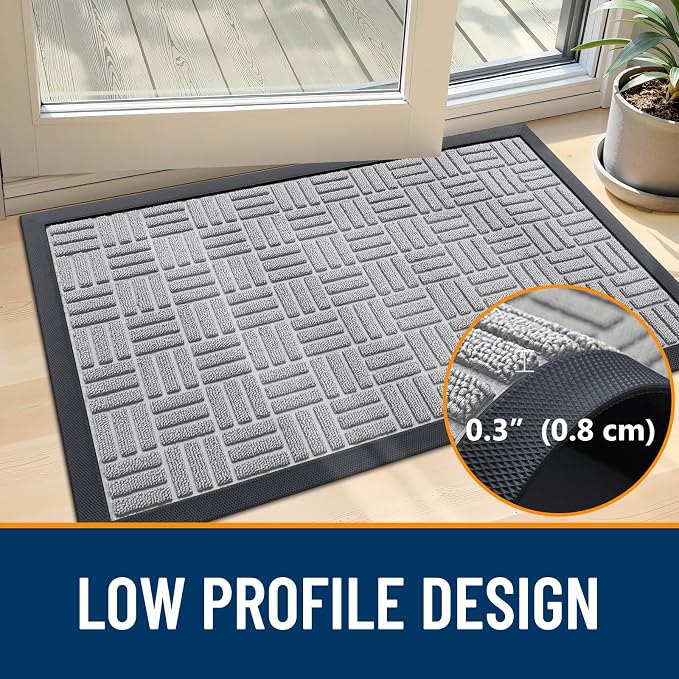 OLANLY Front Door Mat Outside Entrance 47x17, Heavy Duty Sturdy Natural Rubber - Image 5