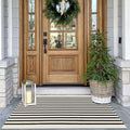 KOZYFLY Black and Beige Striped Porch Rug 27.5x43 Inches Area Rug Washable by KOZYFLY