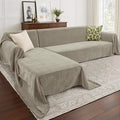 CAPALOCA Sectional Couch Covers, 2 Pieces Chenille Sofa Cover L Shaped Couch by CAPALOCA