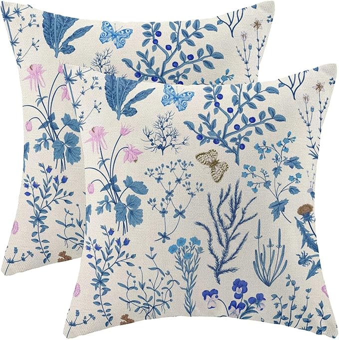 AEIOAE Summer Pillow Covers 22x22 Inch Set of 2, Seasonal Floral Outdoor by AEIOAE