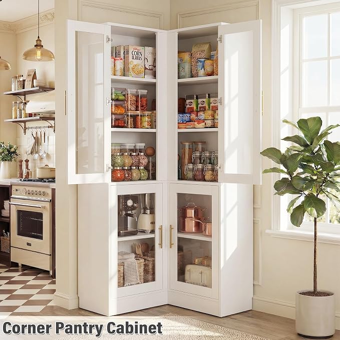 Armocity Corner Bookcase with Doors, 6-Tier Corner Book Shelf - Image 5