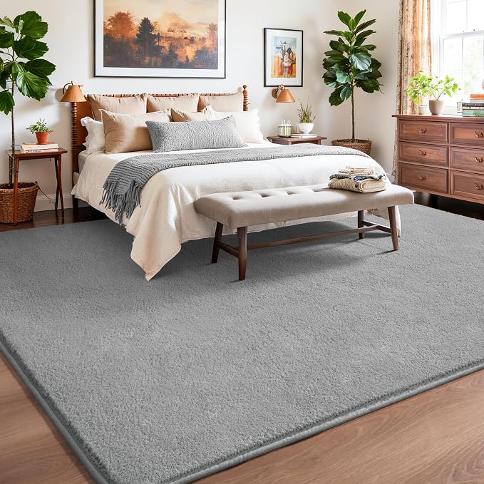 Keeko Area Rugs for Living Room Bedroom 5x8 Grey, Soft Modern Large Rugs Indoor - Image 8