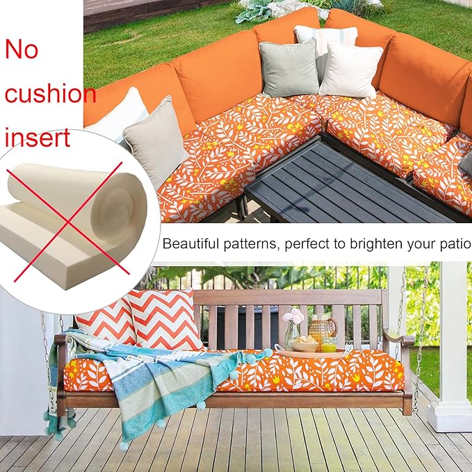 NettyPro Patio Cushion Covers 2 Pack Water Repellent UV Resistant Outdoor Chair - Image 6