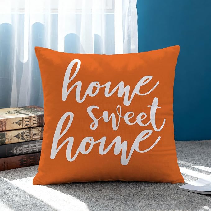 Hexagram Orange Geometric Pillow Covers 18x18 Set of 4, Decorative Outdoor - Image 2