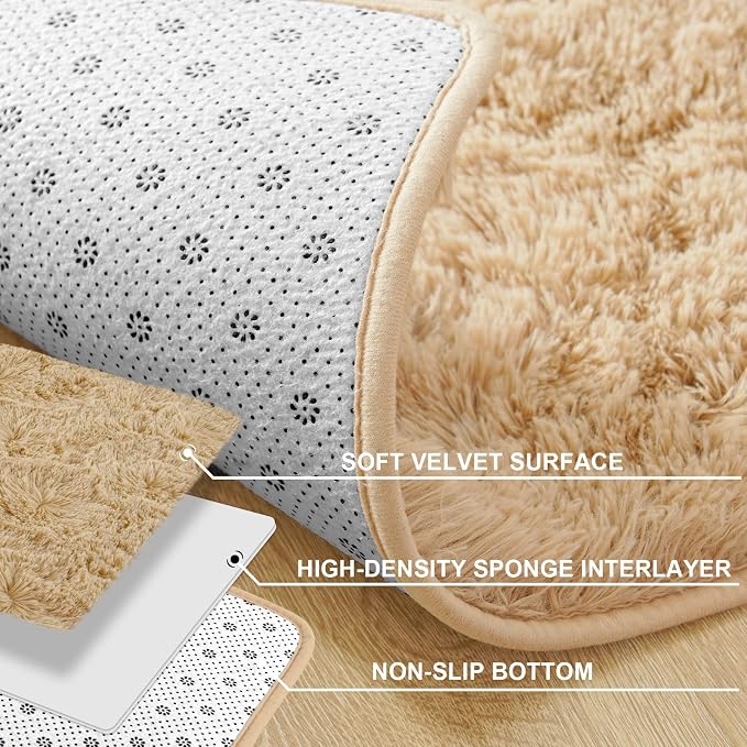 Merelax Soft Modern Indoor Large Shaggy Rug - Image 4