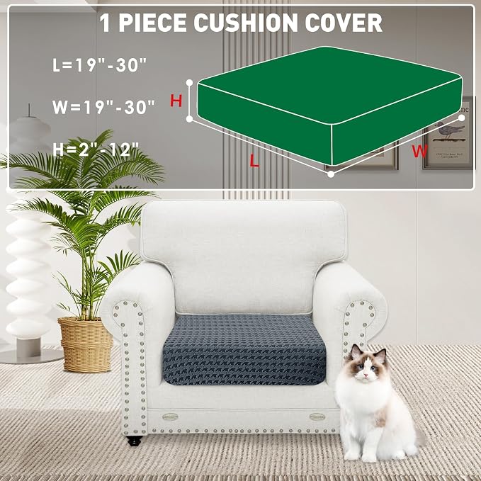 MAXIJIN Couch Cushion Covers for Sectional Sofa, Stretch Sofa Cushion Cover - Image 2