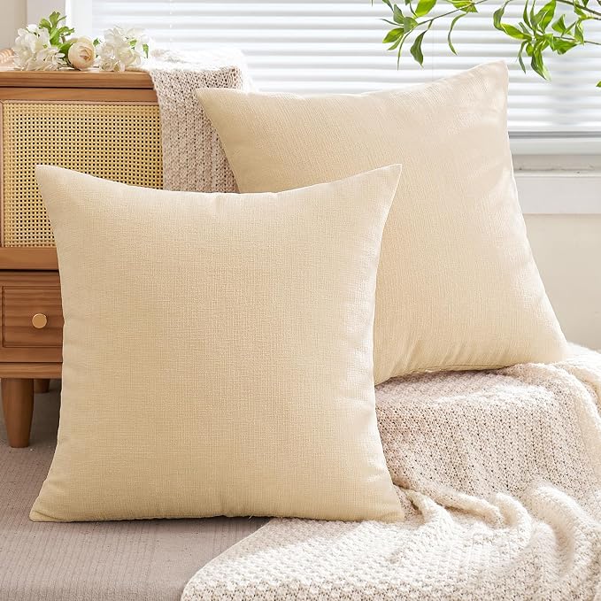 MIULEE Beige Couch Pillow Covers 22x22 Inch - Image 7