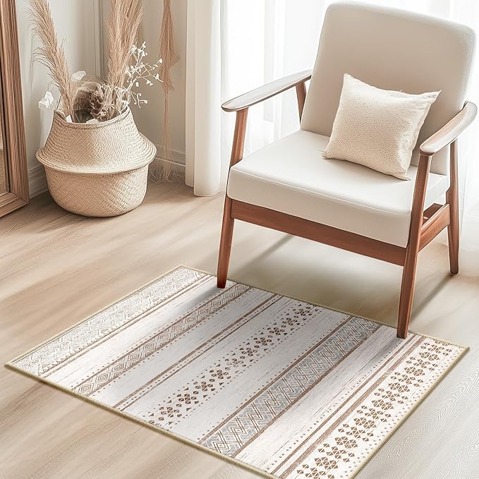 BESTSWEETIE 2x3 Area Rugs for Living Room Washable Moroccan Farmhouse Neutral - Image 7