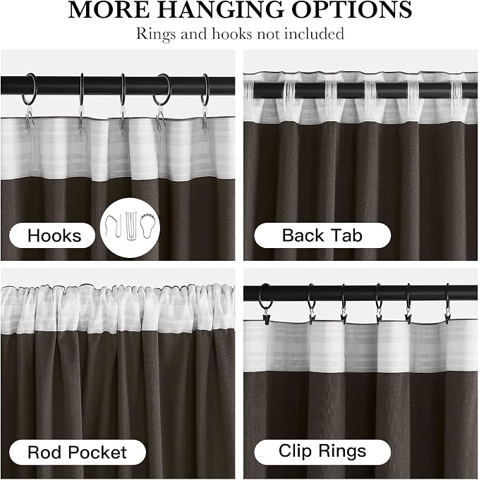 NICETOWN Taupe Velvet Curtains 8 ft, Room Darkening Thermal Insulated Drapes - Image 5