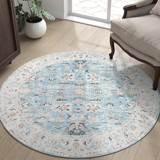 jinchan Round Rug 4ft Area Rug - Image 2