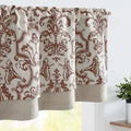 jinchan Linen Valance Curtain for Kitchen Vintage Damask Floral Blackout by JINCHAN