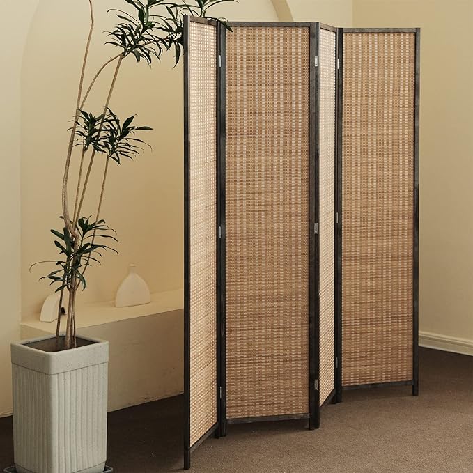 Furnnylane 4 Panel Bamboo Room Divider - Image 3