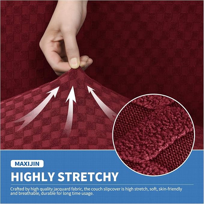 MAXIJIN Oversized Recliner Covers That Stay in Place 4 Pieces Stretch Large - Image 3