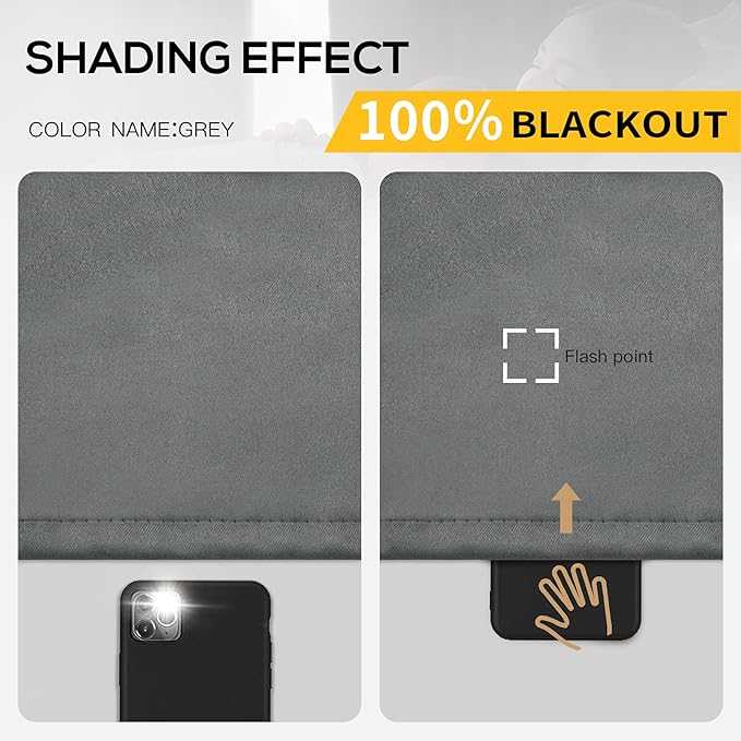 Yakamok 100% Blackout Curtains for Bedroom 96 Inch Length, Noise Reducing - Image 2