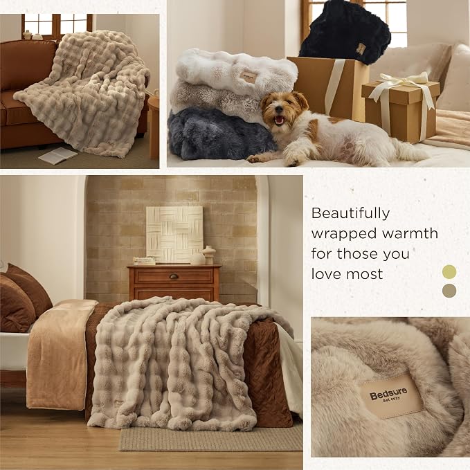 Bedsure GentleSoft Fluffy Fuzzy Twin Blanket, Soft Cozy Fleece Faux Fur Blanket - Image 5