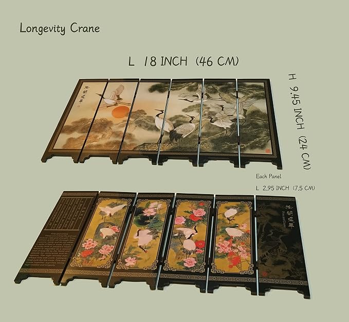 Decorations for The Home, 6 Panel Divider, Mini Folding Screen, Chinese - Image 2