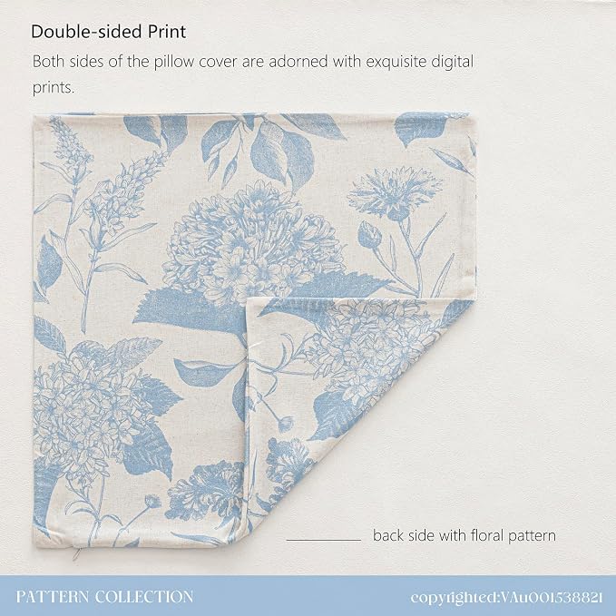 Foindtower Set of 2 Linen Floral Vintage Throw Pillow Covers Neutral Accent - Image 8