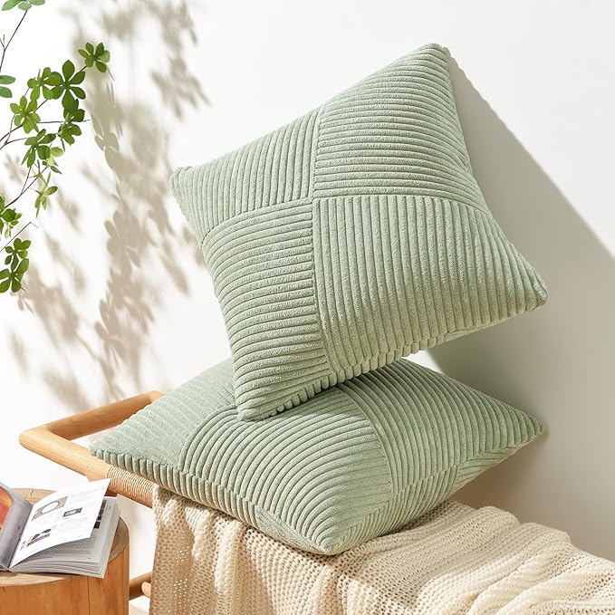 Topfinel SageGreen Throw Pillow Covers 26x26 Inch Set of 2 Decorative Pillow - Image 4