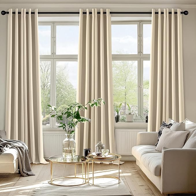 MIULEE Cream Beige Blackout Curtains - Image 6