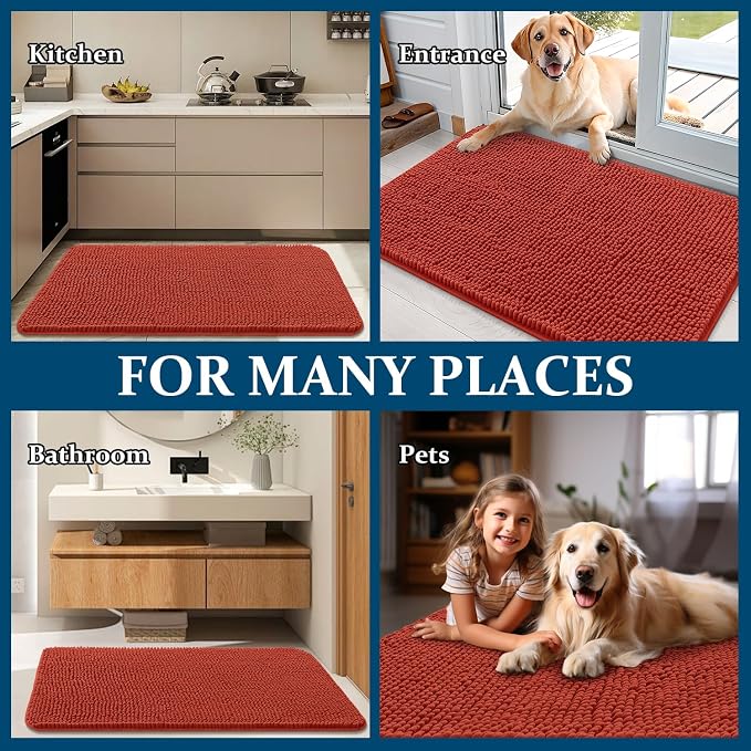 OLANLY Dog Door Mat for Muddy Paws 34x21, Absorbs Moisture and Dirt, Absorbent - Image 8