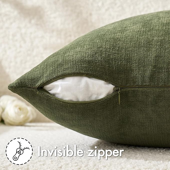 MIULEE Olive Green Couch Pillow Covers 18x18 Inch - Image 5