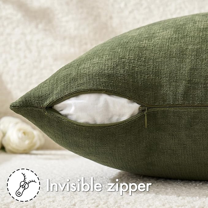 MIULEE Olive Green Couch Pillow Covers 12x20 Inch - Image 5
