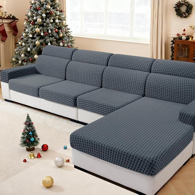 MAXIJIN Couch Cushion Covers for Sectional Sofa, Stretch Sofa Cushion Cover by MAXIJIN