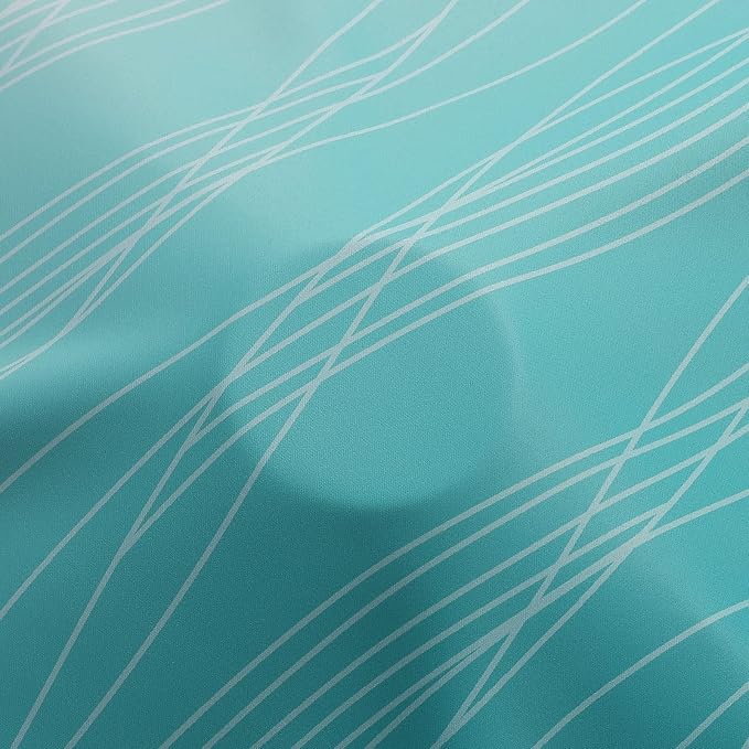 Estelar Textiler Teal and Greyish White Blackout Curtains & Drapes - Image 8
