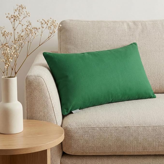 4-Pack 100% Cotton Lumbar Comfortable Solid Decorative Throw Pillow Case - Image 5