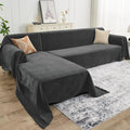 CAPALOCA Sectional Couch Covers, 2 Pieces Chenille Sofa Cover L Shaped Couch by CAPALOCA