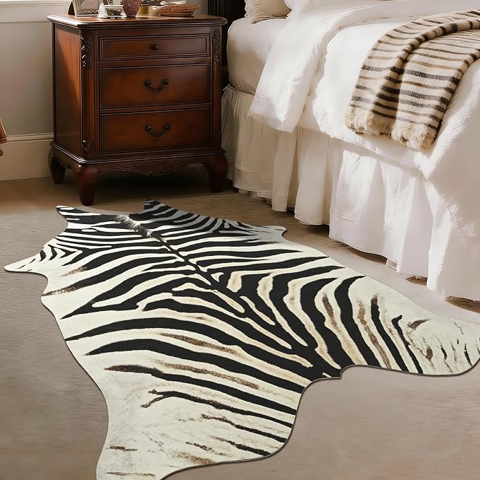 BENRON Zebra Print Area Rug, Cute Animal Hides and Skins by BENRON