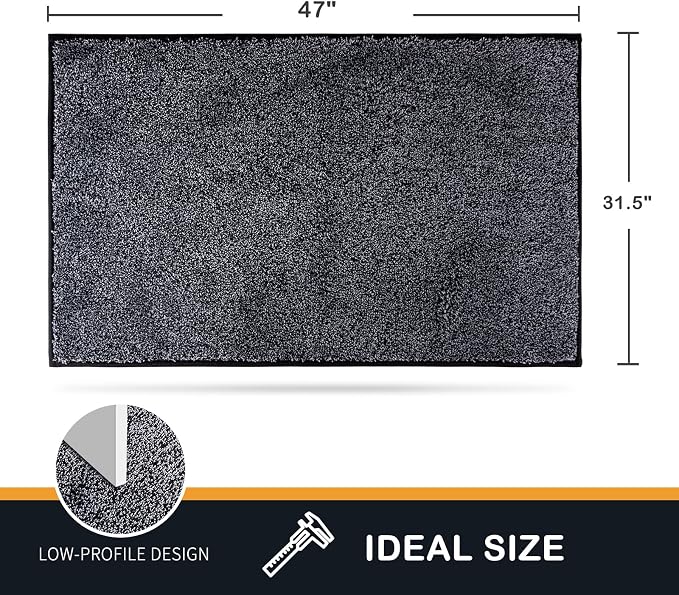 PURRUGS Dirt Trapping Door Mat 31.5" x 47", Non-Slip Machine Washable Entryway - Image 2