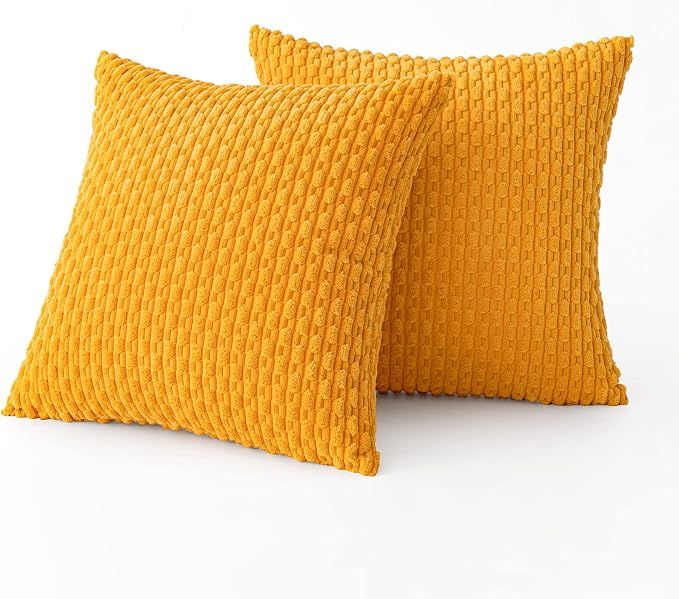 MIULEE Pack of 2 Decorative Throw Pillow Covers 18x18 Inch Soft Boho Striped - Image 6