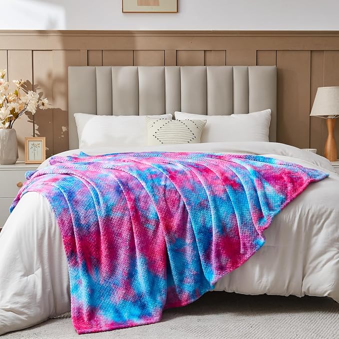NEWCOSPLAY Super Soft Twin Blanket Deep Purple Rainbow Premium Silky Flannel - Image 4