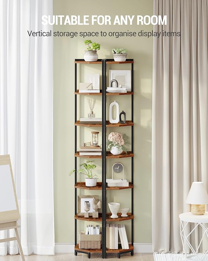 Hzuaneri Corner Shelf Stand, Corner Bookshelf, Storage Standing Shelf Unit - Image 3
