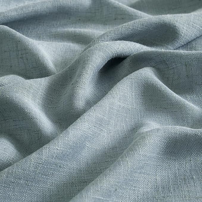 MIULEE Dusty Blue Linen Curtains 84 Inch Length 2 Panels - Image 3