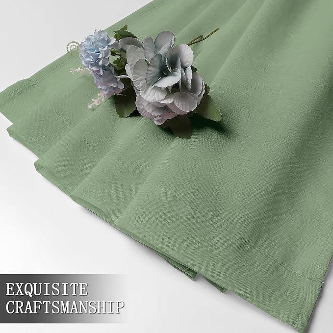 Tollpiz Short Sheer Tier Curtains Linen Textured Half Kitchen Curtain Sheers - Image 7