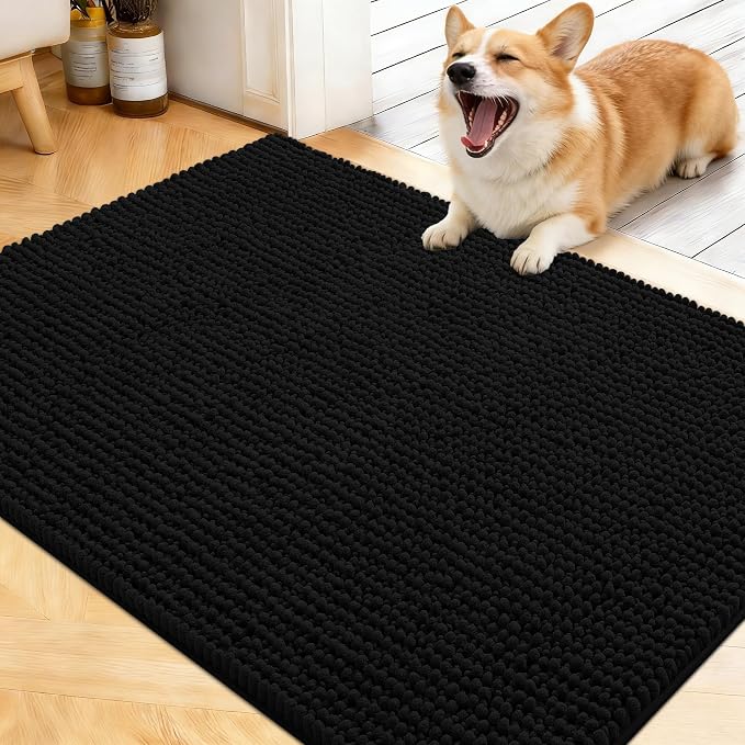 OLANLY Dog Door Mat for Muddy Paws 40x32, Ultra Absorbent Chenille Mud Doormat by OLANLY