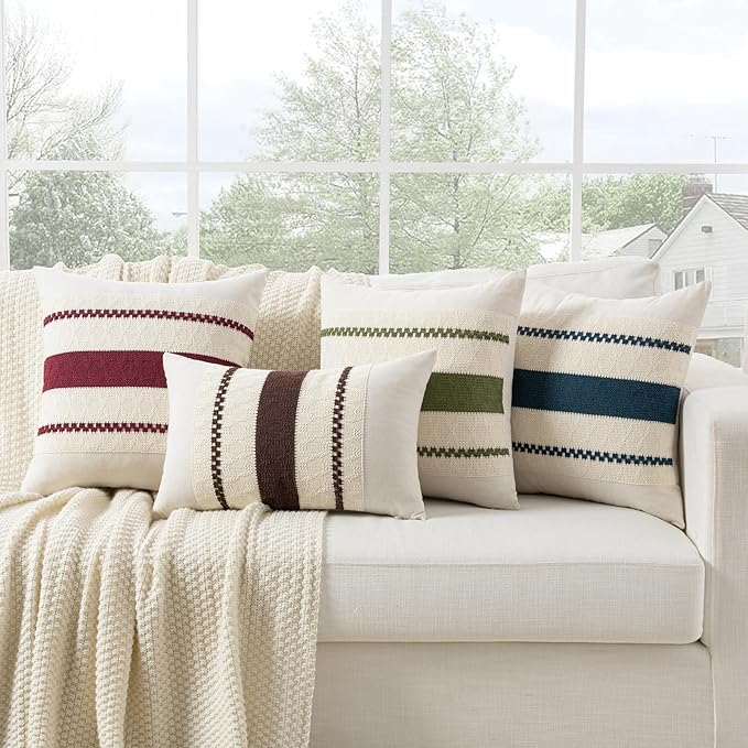 Fancy Homi Set of 1 Boho Olive Green Long Lumbar Decorative Throw Pillow Cover - Image 6