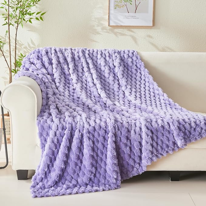 NEWCOSPLAY Super Soft Twin Blanket Lavender Premium Silky Flannel Fleece 3D - Image 8