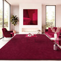 Soft Rugs for Living Room 4x6 Wine Red, Minimalist Area Rug for Bedroom Nursery by BBENRON