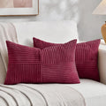 Fancy Homi 2 Packs Burgundy Lumbar Decorative Throw Pillow Covers 14x24 Inch by Fancy+Homi