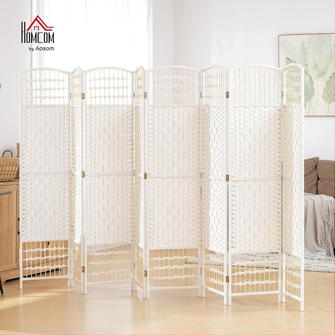 HOMCOM 8 Panel Room Divider, Folding Privacy Screen, 5.6' Room Separator - Image 2