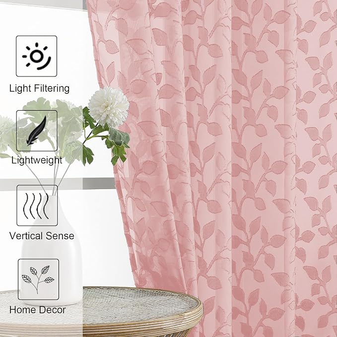 Chyhomenyc Blush Pink Sheer Valances - Image 7