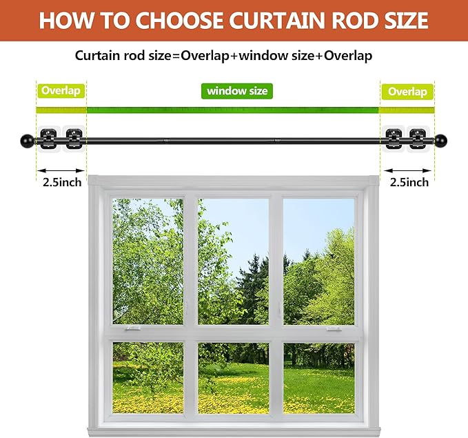 Curtain Rods No Drilling for Windows Set 30 to 45 Inch, 5/8 Inch Diameter - Image 6